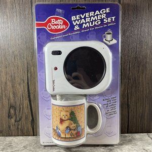 Betty Crocker Beverage Warmer and Mug Set Christmas Teddy Bear W/ Presents VTG